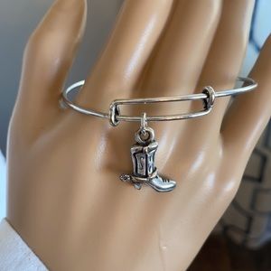 5/$50 Alex and Ani Western Boot Silver Charm Bracelet